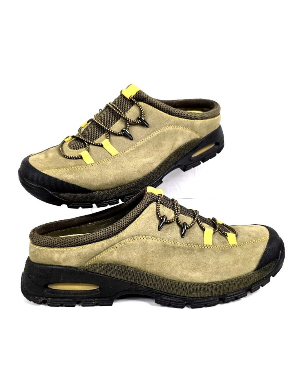 Cole Haan Air Salem Waterproof Nubuck Leather Olive Slip On Mules Women's 11B